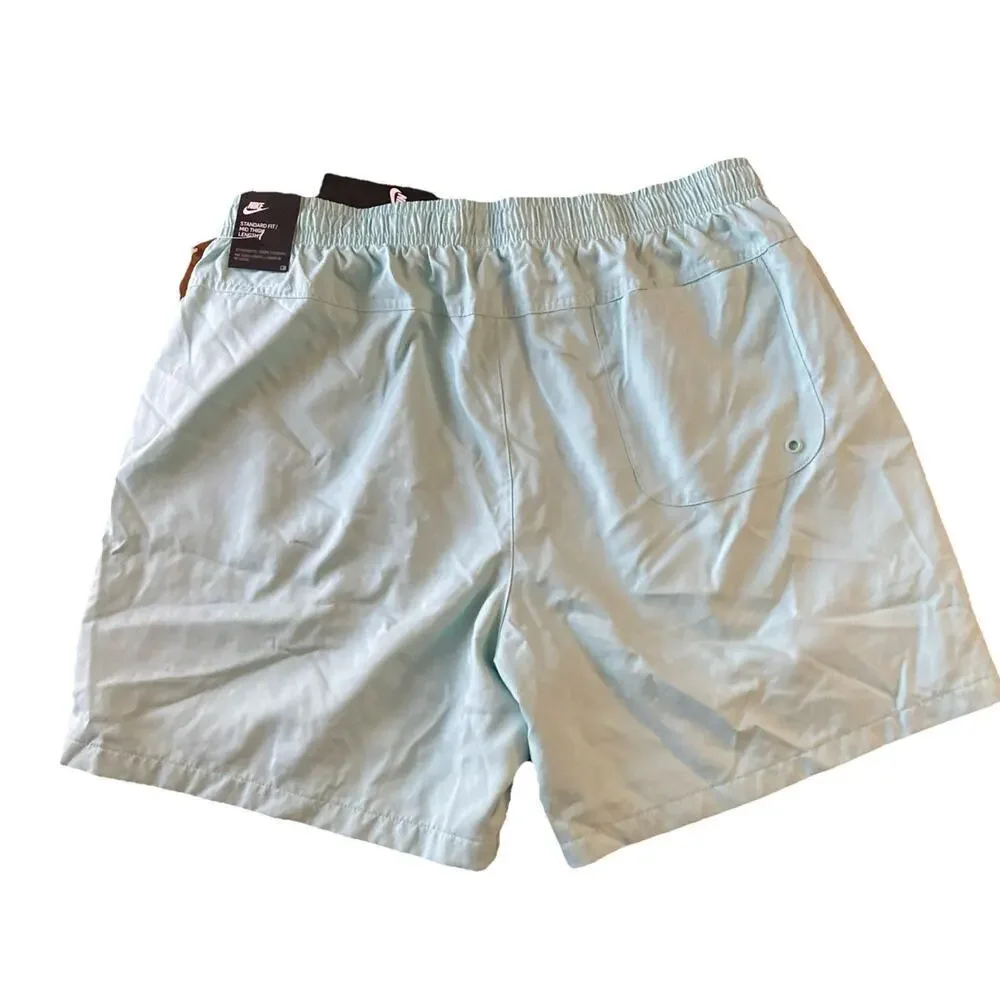 Nike‎ Sportswear Shorts Men’s Sz L New Blue Logo Standard Fit Mid-Thigh 6in